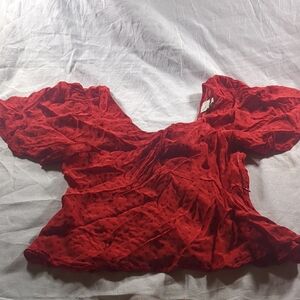 a new day Red Textured Blouse